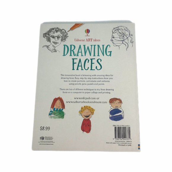 Usborne Art Ideas Drawing Cartoons & Faces 2 Books Educational QR Links Artist - Picture 5 of 5